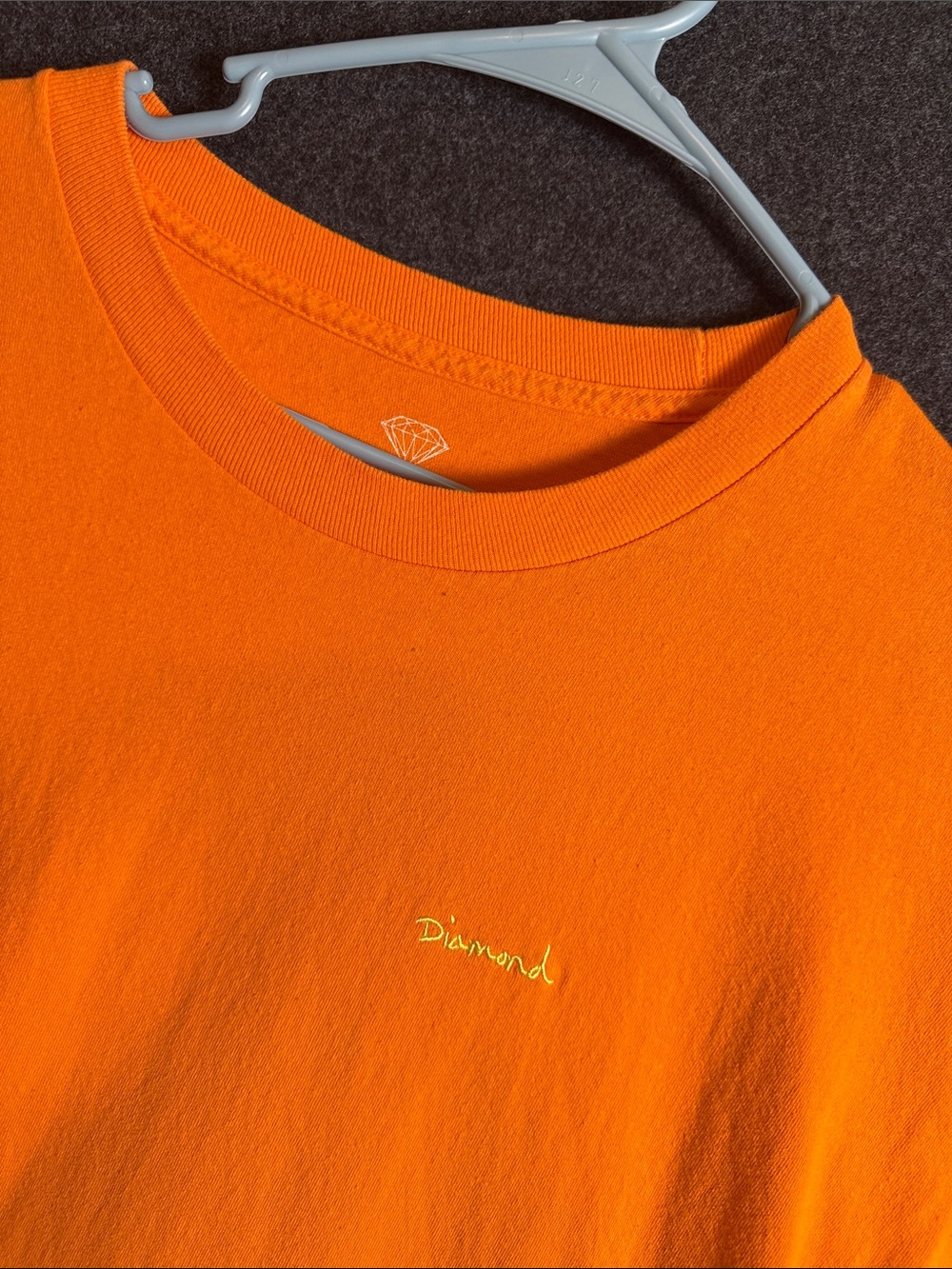 Diamond Supply Co Mens XL Orange Short Sleeve Embroidered Logo T-Shirt